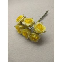 Цветы из ткани 2,5 см в пучках (6 шт) цв. желтый, цена за пучок